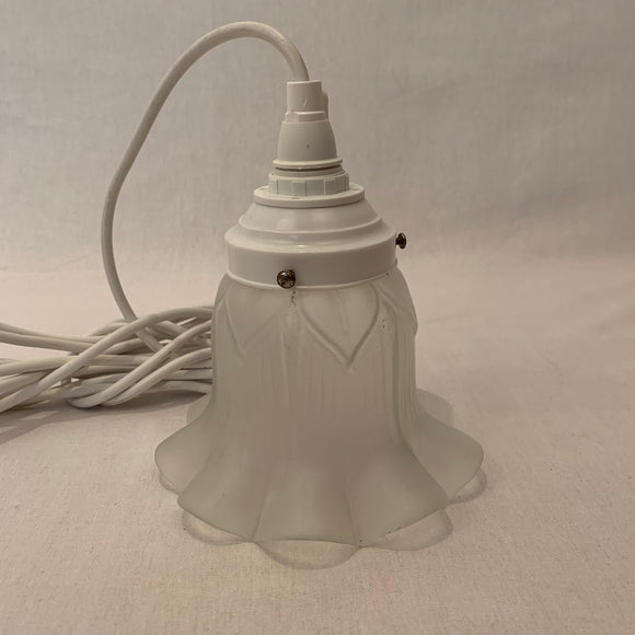 Lille glaslampe med hvid top